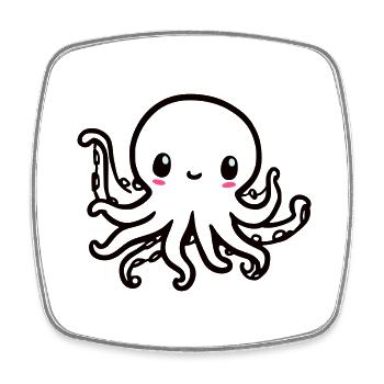 Cute Octopus Kawaii - Square fridge magnet - white - Front