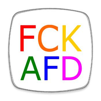 Fck afd - Viereckiger Kühlschrankmagnet - Weiß - Vorne