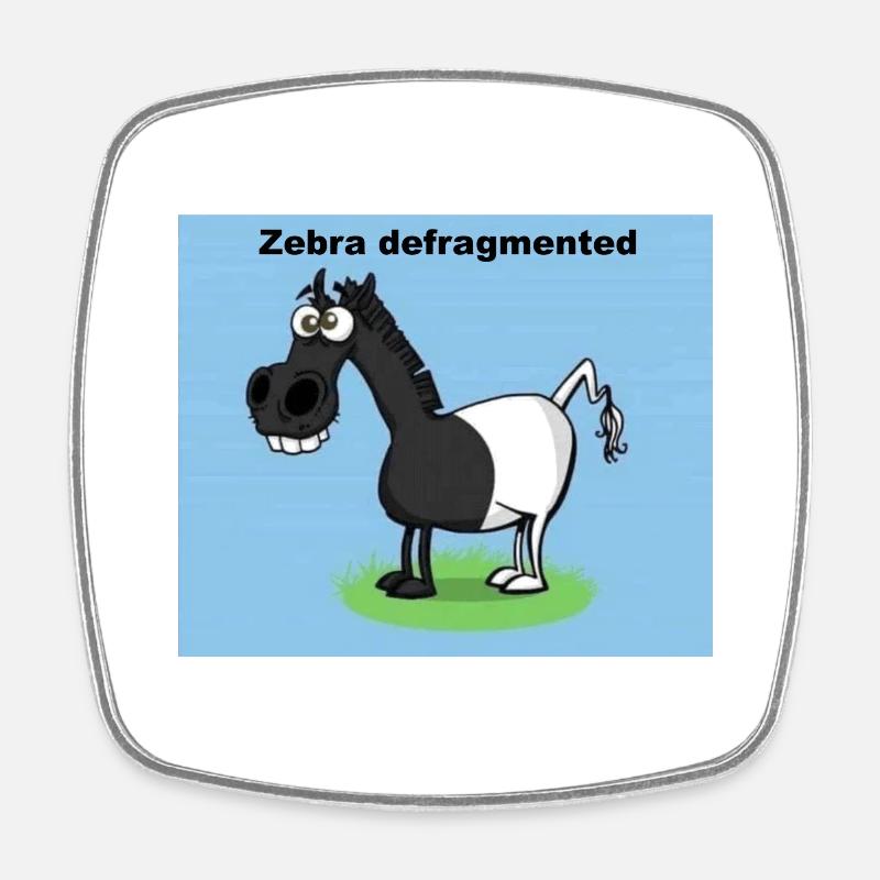 Zebra defragmented - Viereckiger Kühlschrankmagnet - Weiß