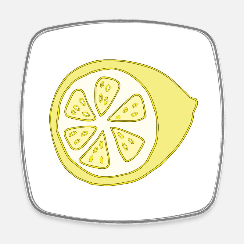 Citron coupé en deux - Magnet carré - blanc