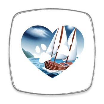 Segeln Segelsport Hund Segler Segelschiff Hunde - Viereckiger Kühlschrankmagnet - Weiß - Vorne