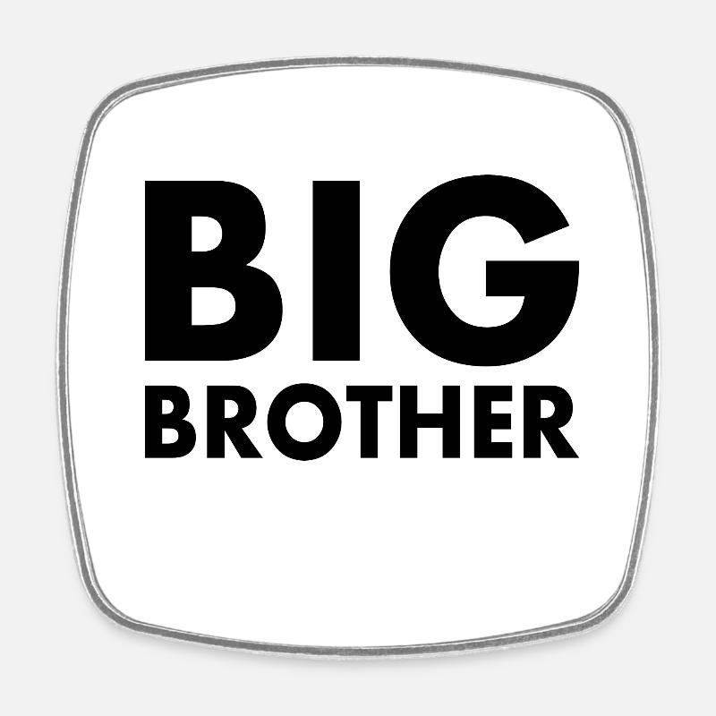 Big brother - Square fridge magnet - white