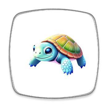 tortue - Magnet carré - blanc - Devant