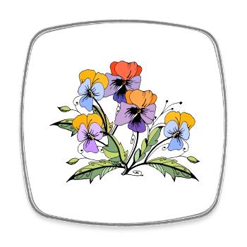 Fleur - Magnet carré - blanc - Devant