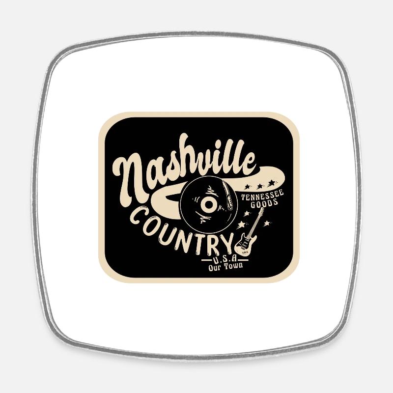 Nashville Vacation Destination Icon - Square fridge magnet - white