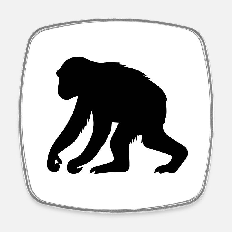 affe - Viereckiger Kühlschrankmagnet - Weiß