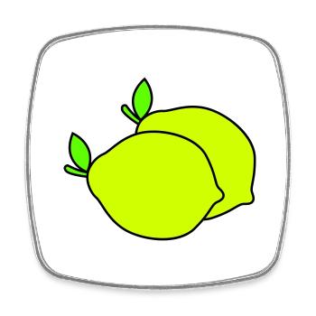 lemons - Square fridge magnet - white - Front