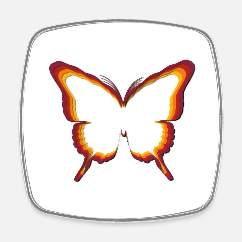 Butterfly - Square fridge magnet - white