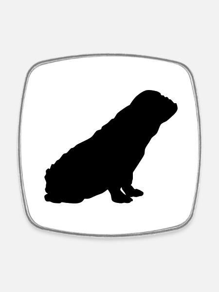 Bouledogue français Silhouette 1 - Magnet carré - blanc