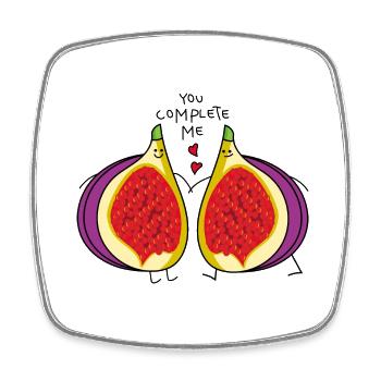 Fig Couple - Square fridge magnet - white - Front