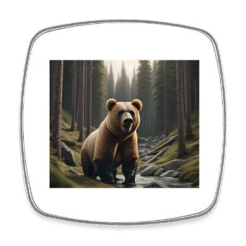 Bear ours - Magnet carré - blanc - Devant