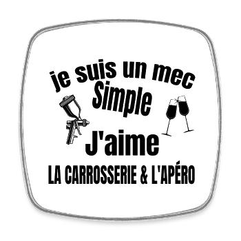 carrosserie et apéro - Magnet carré - blanc - Devant