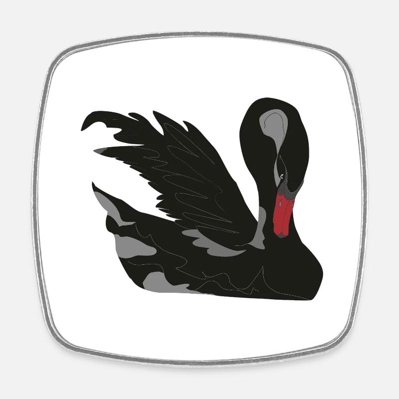 black swan - Square fridge magnet - white