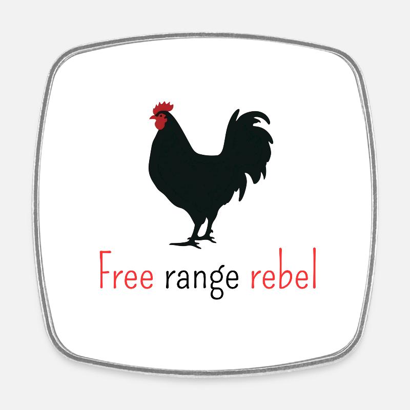 Free range rebel - Square fridge magnet - white