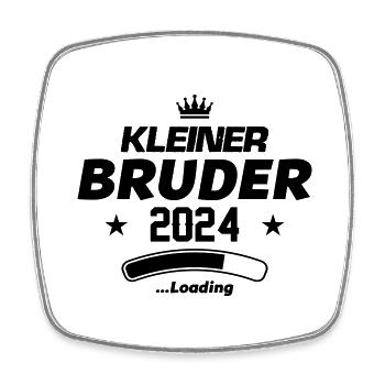 kleiner bruder 2024 loading - Viereckiger Kühlschrankmagnet - Weiß - Vorne