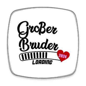 großer bruder loading 2024 - Viereckiger Kühlschrankmagnet - Weiß - Vorne