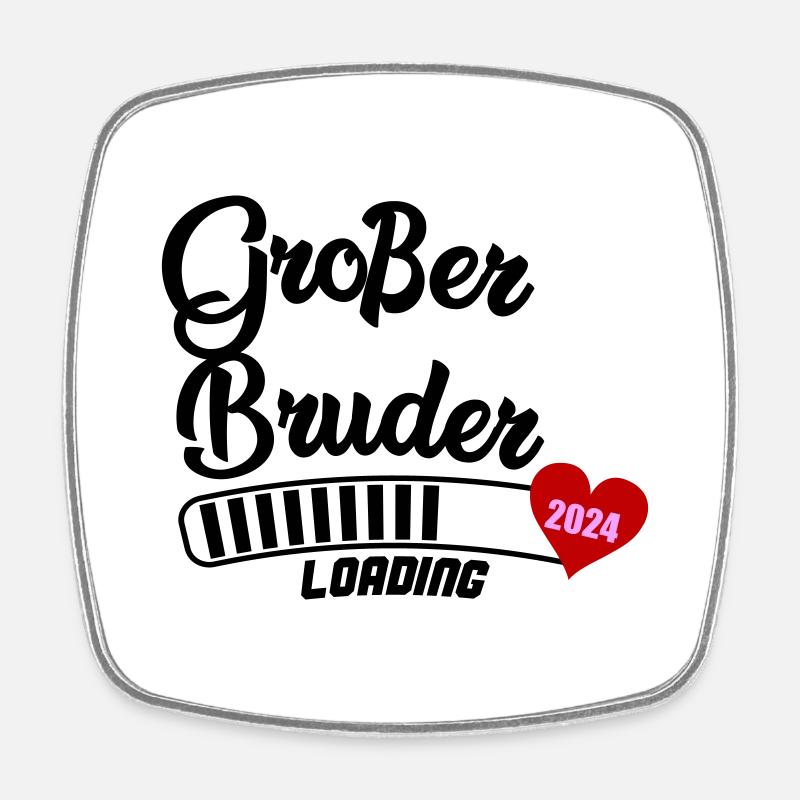 großer bruder loading 2024 - Viereckiger Kühlschrankmagnet - Weiß