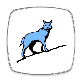 Wolf Wolf - Square fridge magnet - white - Front
