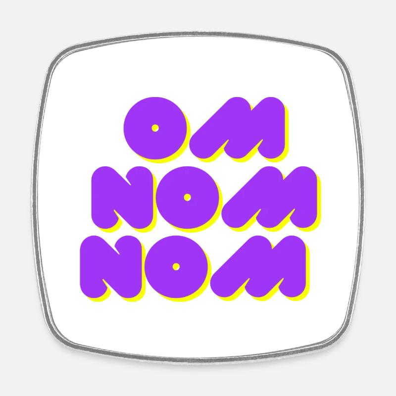 Om Nom Nom - Magnet carré - blanc