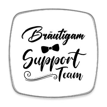 bräutigam support team - Viereckiger Kühlschrankmagnet - Weiß - Vorne
