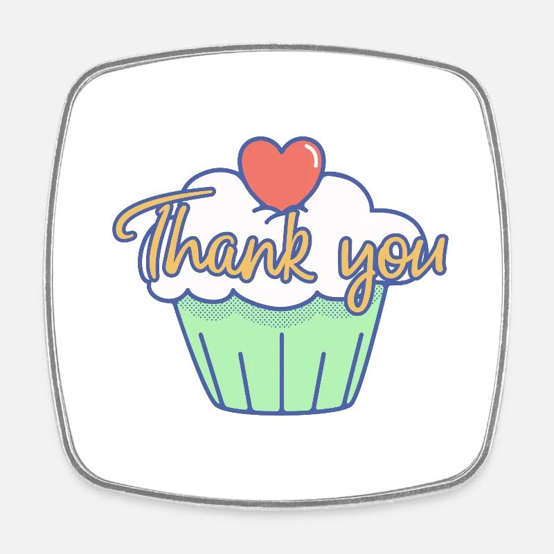 Thank you cupcake - Square fridge magnet - white