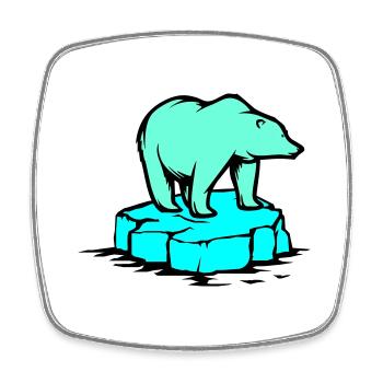 polar bear - Square fridge magnet - white - Front