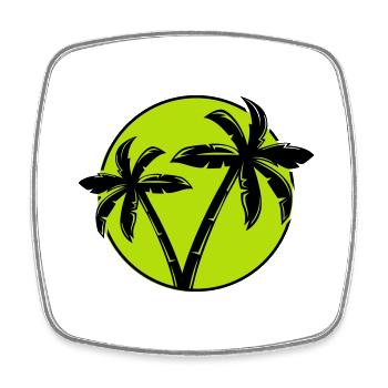 palme silhouette kreis 1 - Viereckiger Kühlschrankmagnet - Weiß - Vorne