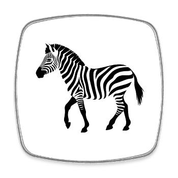 Zebra Silhouette - Square fridge magnet - white - Front