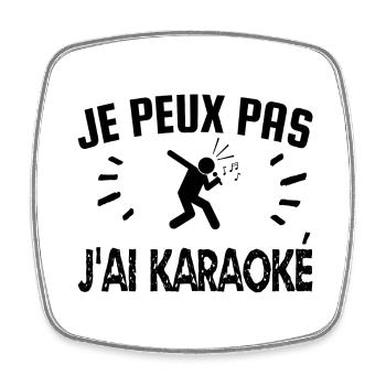 je peux pas j'ai karaoké - Magnet carré - blanc - Devant