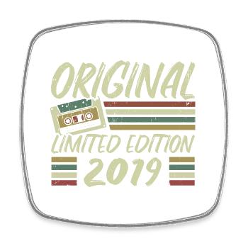Vintage 2019 Retro Geburtstagsgeschenk 2019 - Viereckiger Kühlschrankmagnet - Weiß - Vorne
