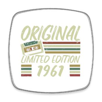 Jahrgang 1961 Retro 1961 Geburtstagsgeschenk - Viereckiger Kühlschrankmagnet - Weiß - Vorne