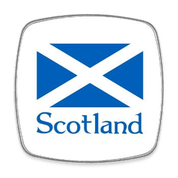 Schottland Flagge mit Text - Viereckiger Kühlschrankmagnet - Weiß - Vorne