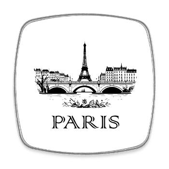 Paris - Viereckiger Kühlschrankmagnet - Weiß - Vorne