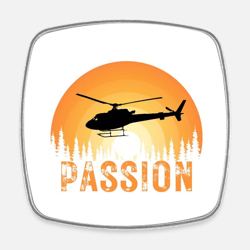 Helicopter Pilot - Square fridge magnet - white