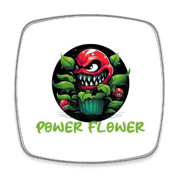 Plante à fleurs de puissance - Magnet carré - blanc - Devant