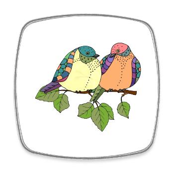 Birds - Square fridge magnet - white - Front