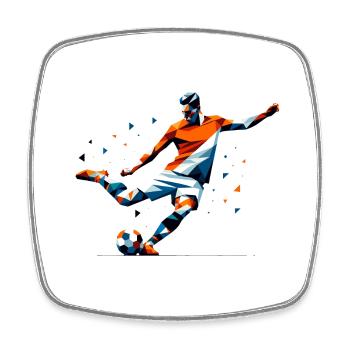 Fussball Niederlande - Viereckiger Kühlschrankmagnet - Weiß - Vorne