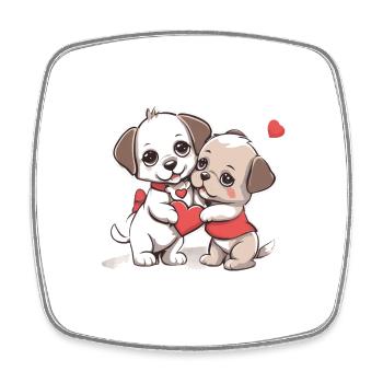 Puppy Love - Square fridge magnet - white - Front