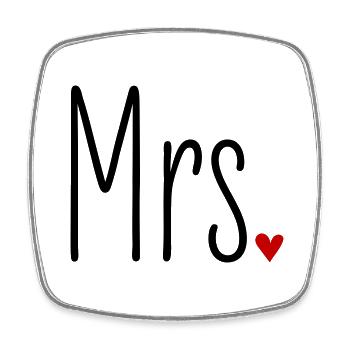 Matching Look Mr and Mrs Valentine's Day Matching Pair - Square fridge magnet - white - Front