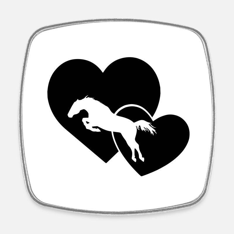 jumping Hearts - Square fridge magnet - white