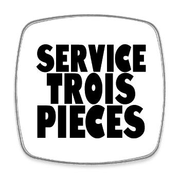 Service Trois Pieces - Magnet carré - blanc - Devant