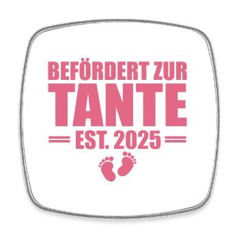 Befördert zur Tante 2025 - Viereckiger Kühlschrankmagnet - Weiß - Vorne