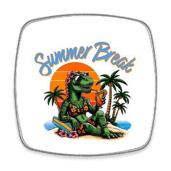 Summer Break 4 - Viereckiger Kühlschrankmagnet - Weiß - Vorne