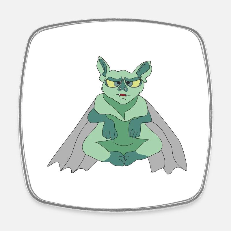 Funny bat - Square fridge magnet - white