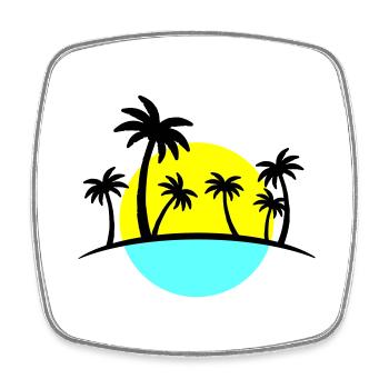 beach palms 3 - Viereckiger Kühlschrankmagnet - Weiß - Vorne
