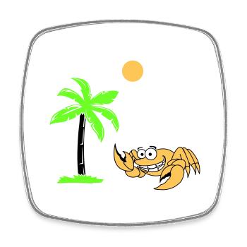 Palmier crabe - Magnet carré - blanc - Devant