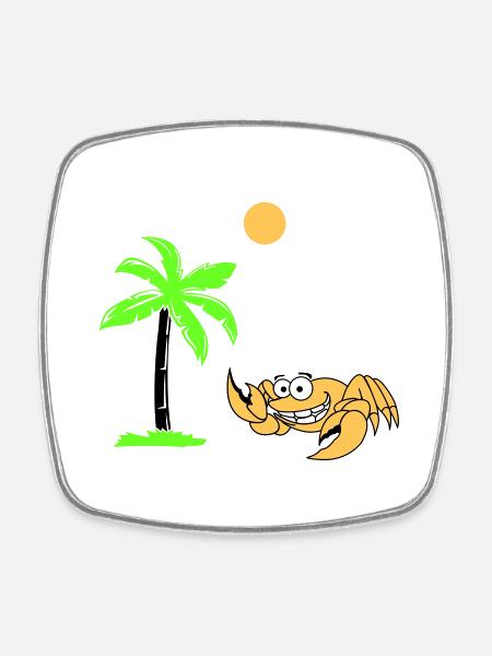 Palmier crabe - Magnet carré - blanc