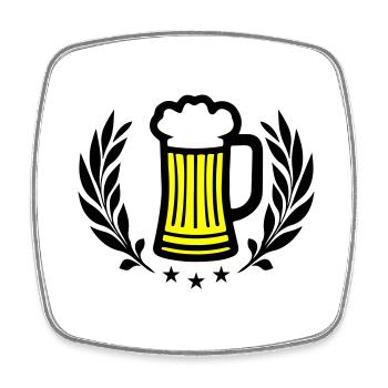 Beer Symbol Booze - Square fridge magnet - white - Front