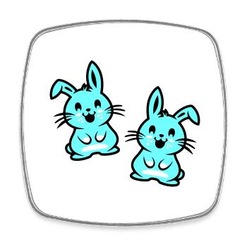 Lapin de Pâques Pâques - Magnet carré - blanc - Devant