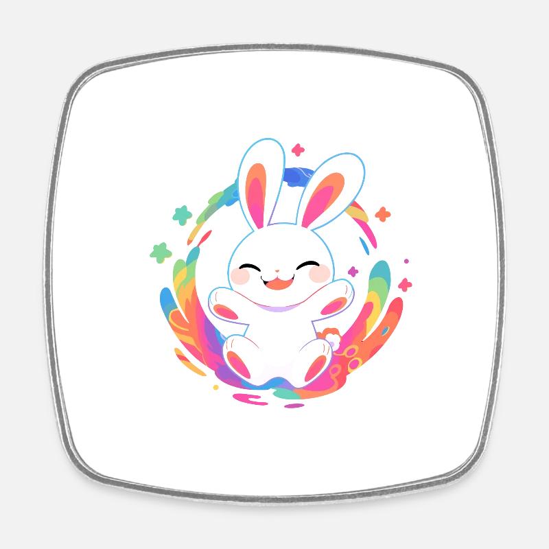 Radiant Rabbit - Square fridge magnet - white